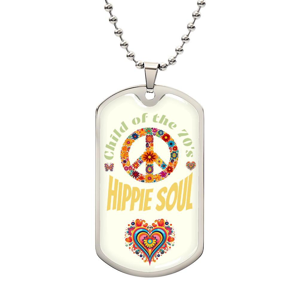 Child of the 70s Hippie Soul Graphic Dog Tags Necklace
