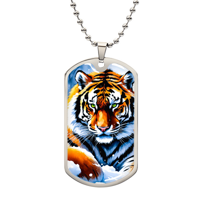 Tiger Graphic Design Military Dog Tags