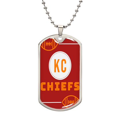 KC Chiefs Graphic Military Dog Tags Necklace