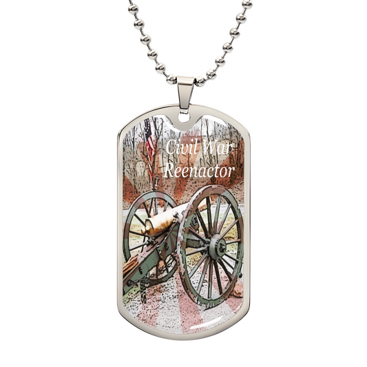 Civil War Reenactor Graphic Dog Tags Necklace