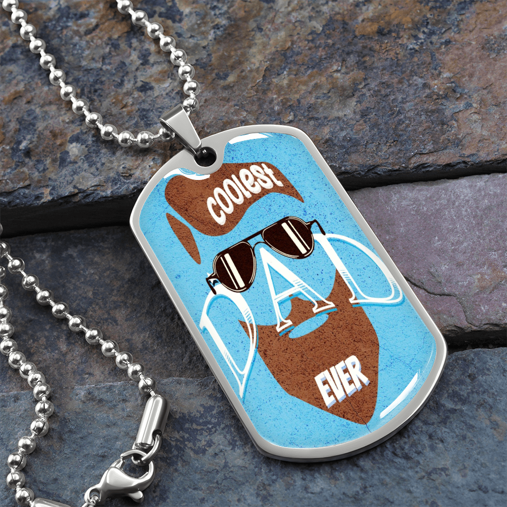 Coolest Dad Ever Graphic Dog Tags