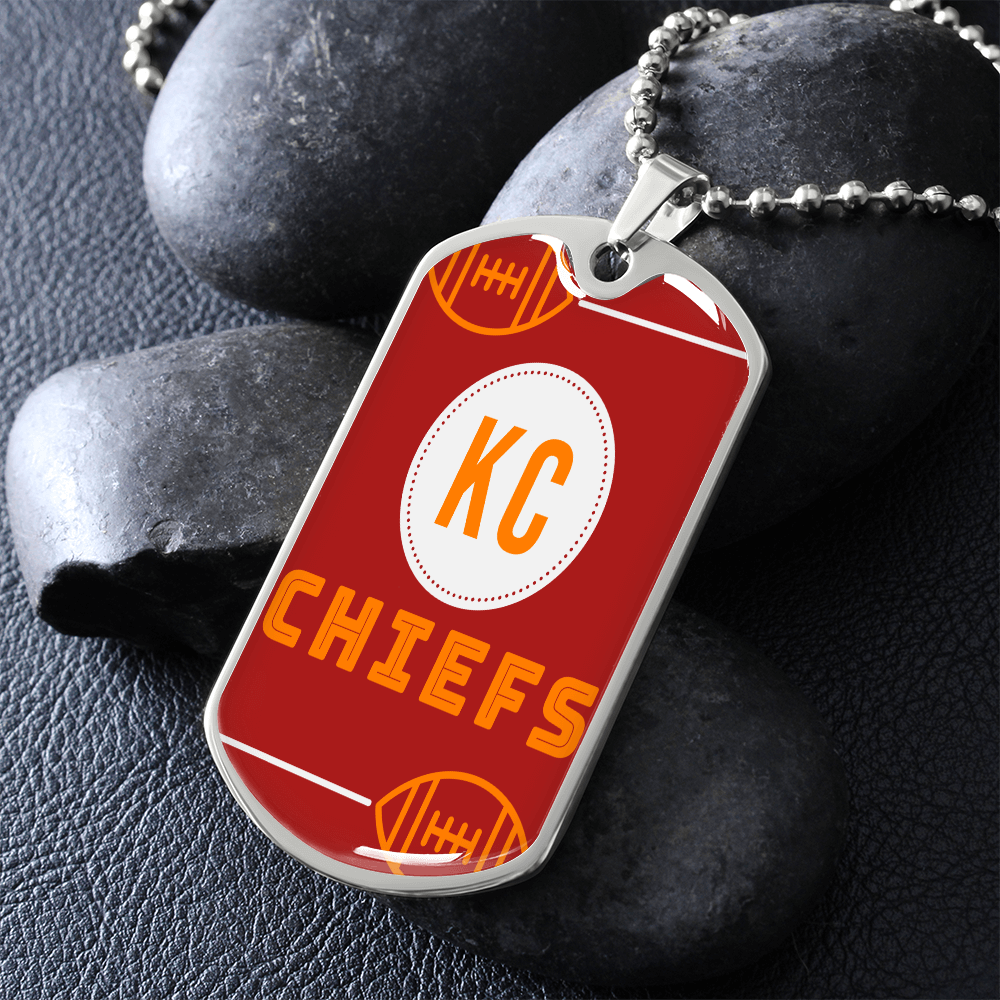 KC Chiefs Graphic Military Dog Tags Necklace