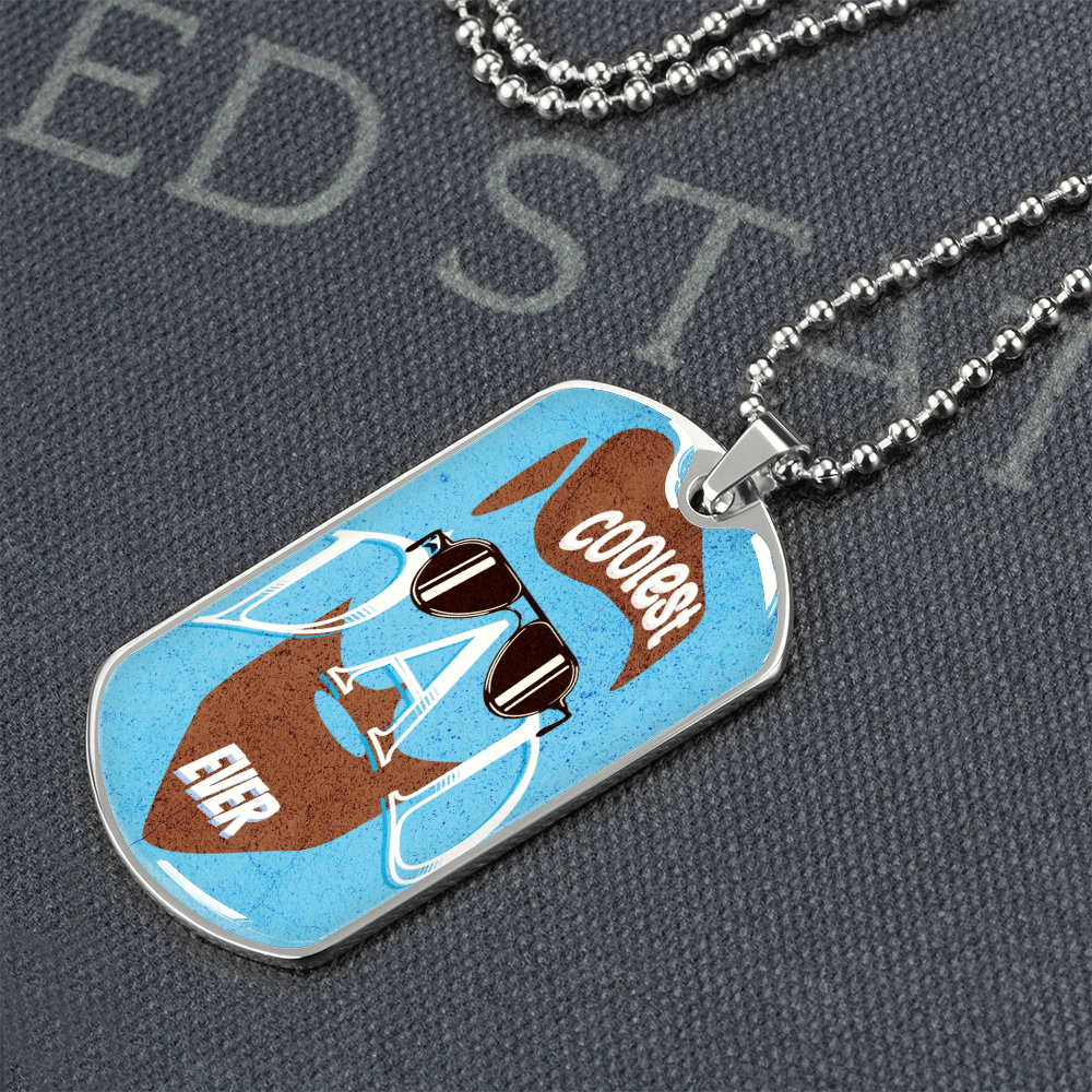 Coolest Dad Ever Graphic Dog Tags