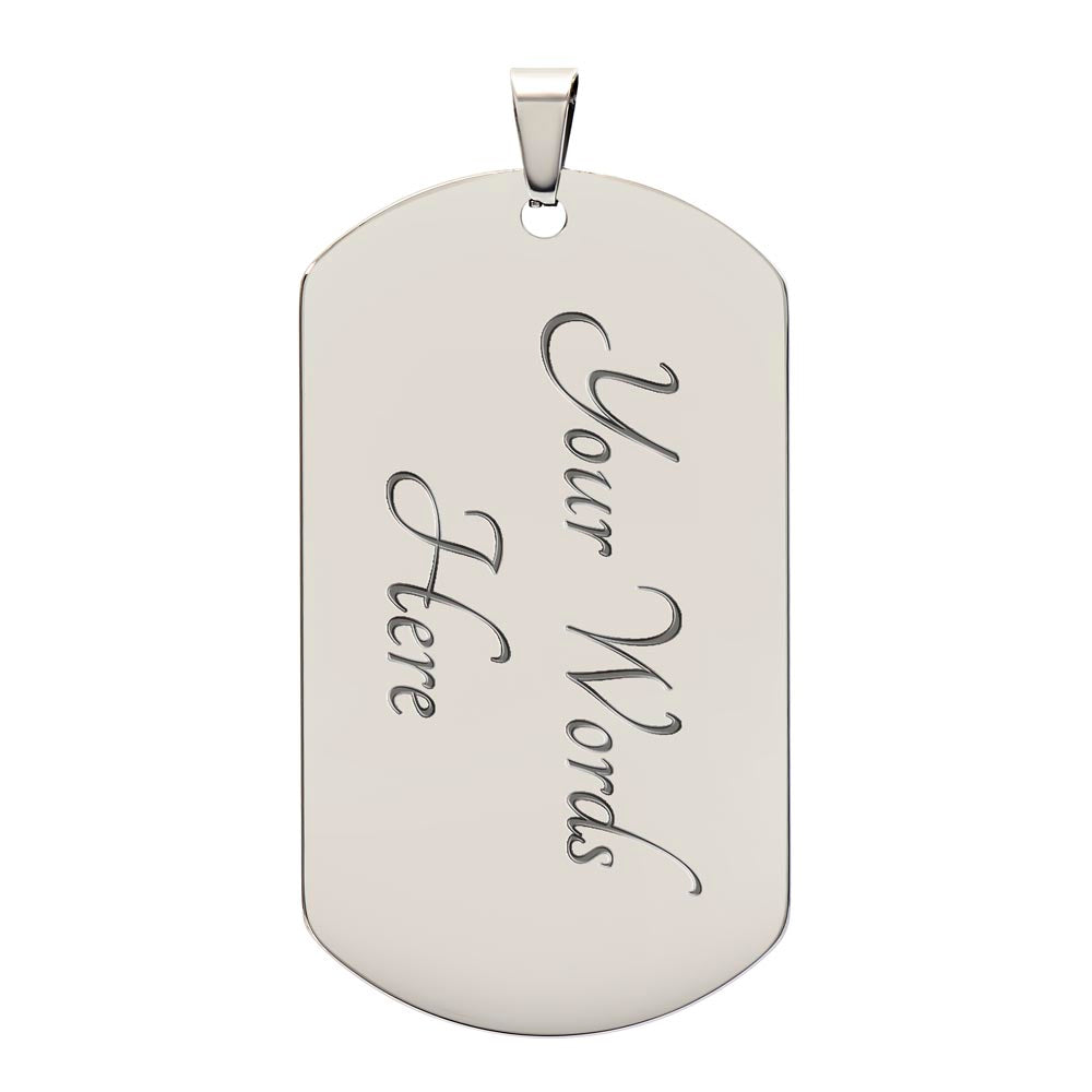 Grey Wolf in the Moonlight Graphic Dog Tags Necklace