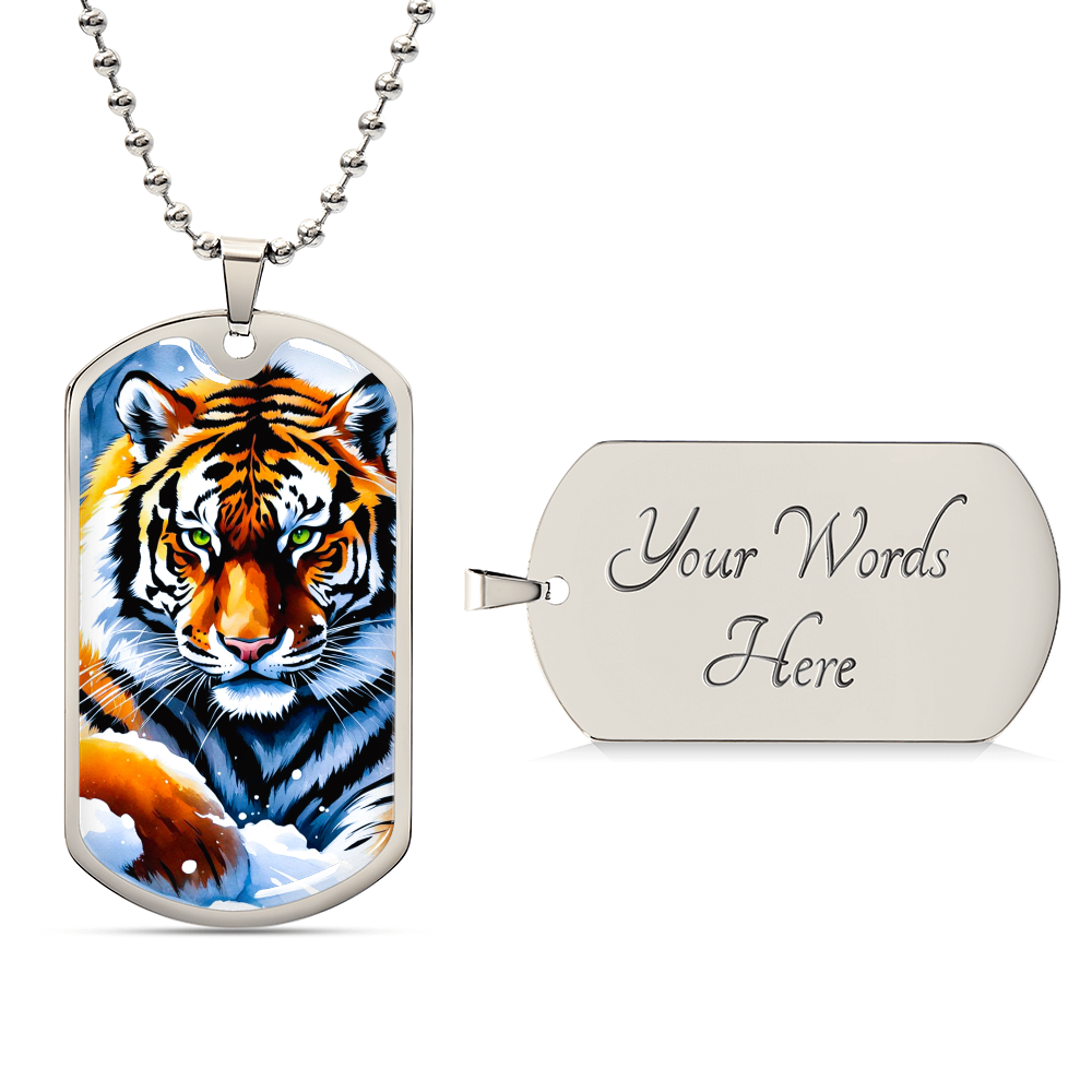 Tiger Graphic Design Military Dog Tags