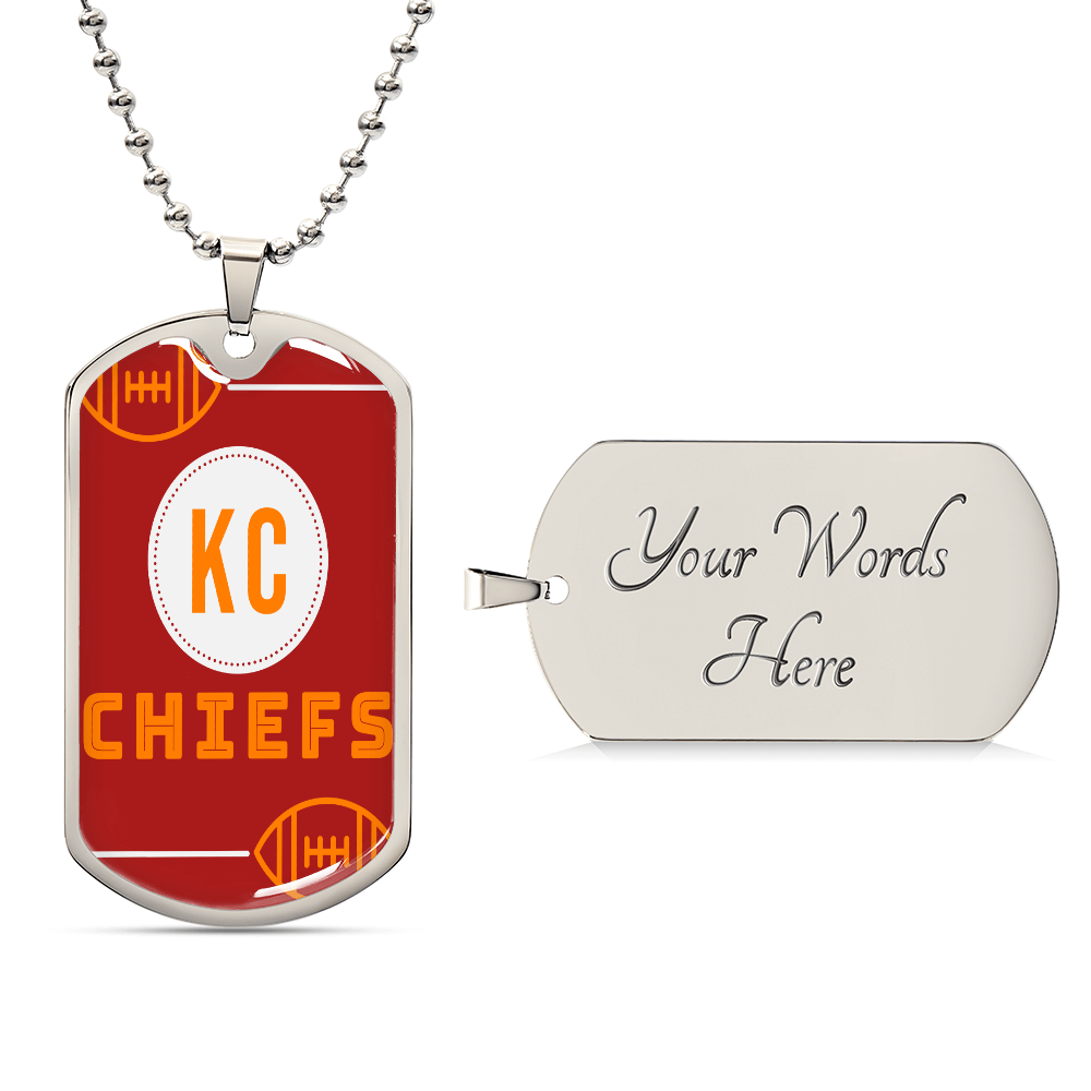 KC Chiefs Graphic Military Dog Tags Necklace