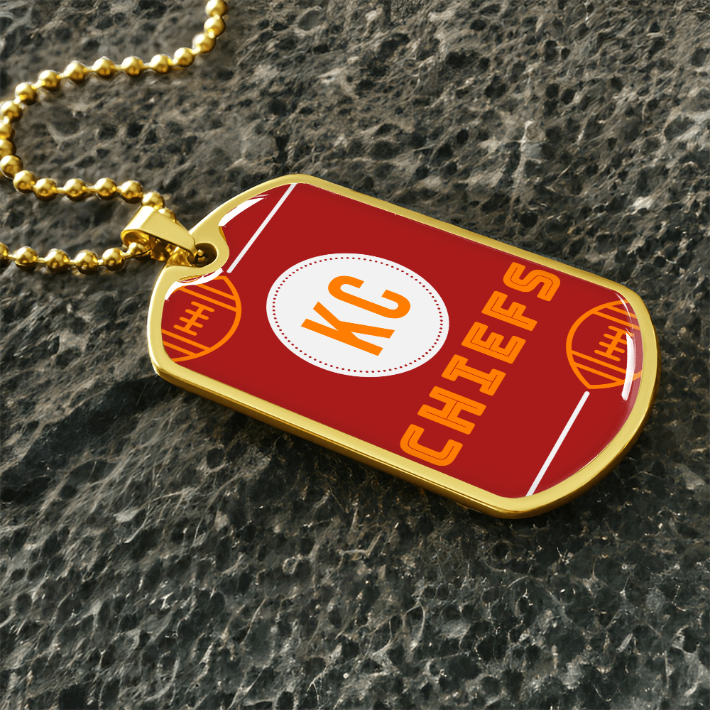 KC Chiefs Graphic Military Dog Tags Necklace