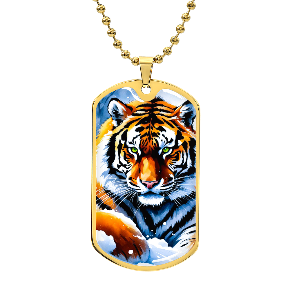 Tiger Graphic Design Military Dog Tags