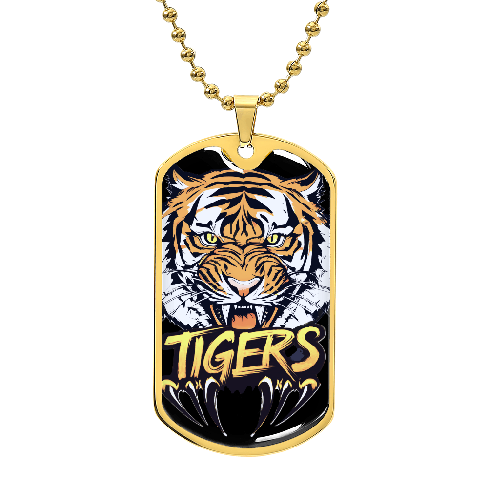 Ferocious Tiger with Claws Graphic Dog Tags Necklace