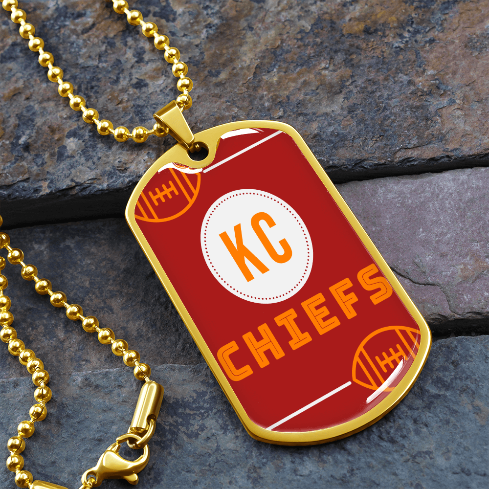 KC Chiefs Graphic Military Dog Tags Necklace