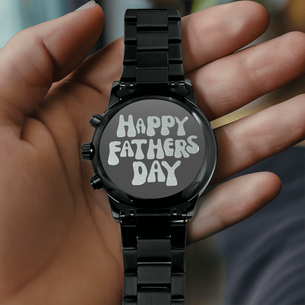 Happy Father's Day Black Graphic Luxury Watch