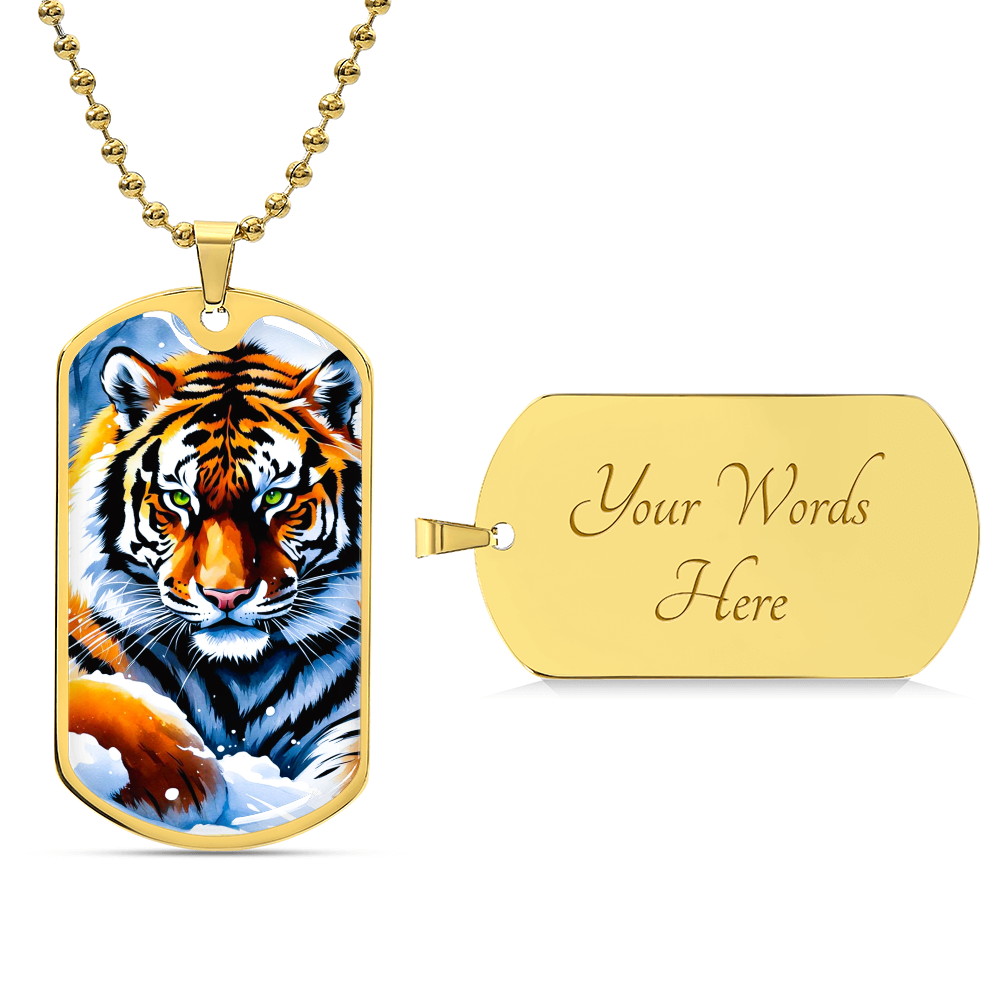 Tiger Graphic Design Military Dog Tags