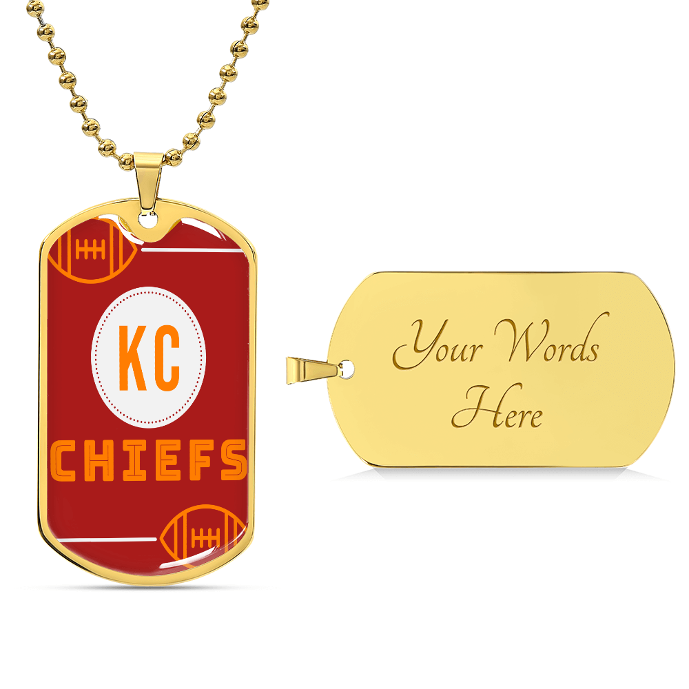 KC Chiefs Graphic Military Dog Tags Necklace