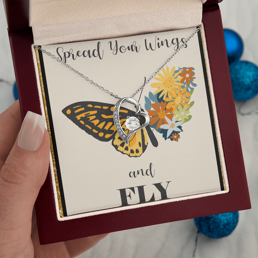 Spread Your Wings and Fly Forever Love Necklace with Gift Box