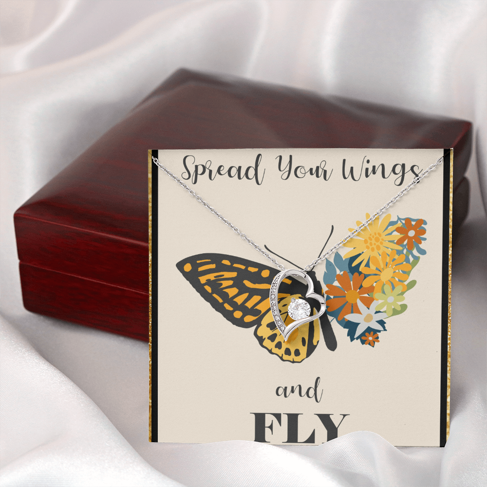 Spread Your Wings and Fly Forever Love Necklace with Gift Box
