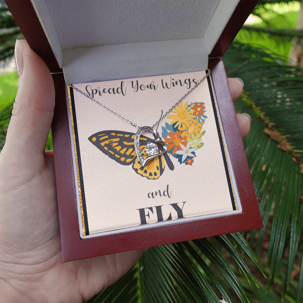 Spread Your Wings and Fly Forever Love Necklace with Gift Box