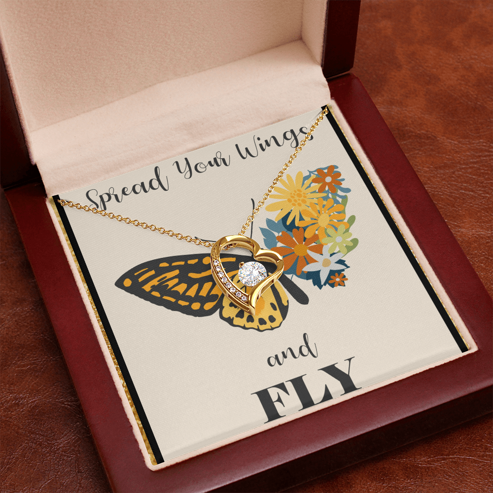 Spread Your Wings and Fly Forever Love Necklace with Gift Box