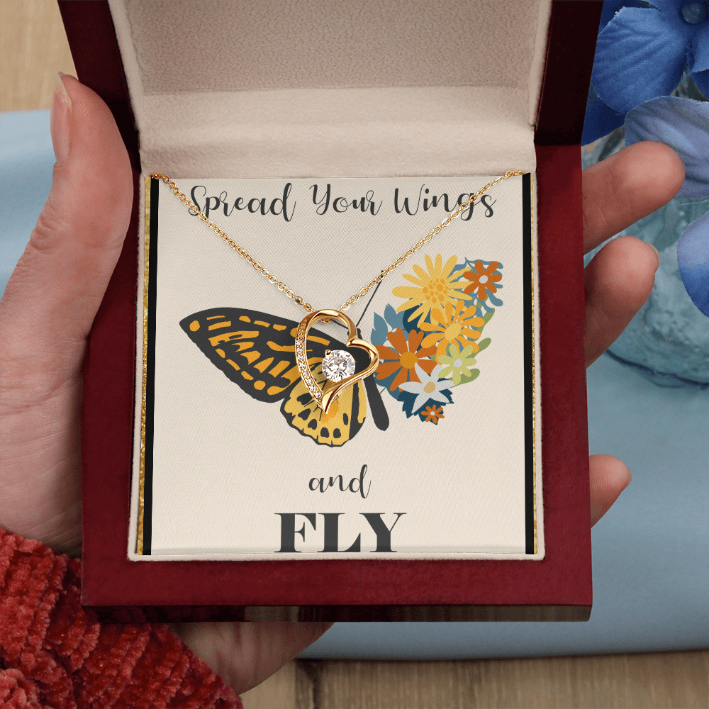 Spread Your Wings and Fly Forever Love Necklace with Gift Box