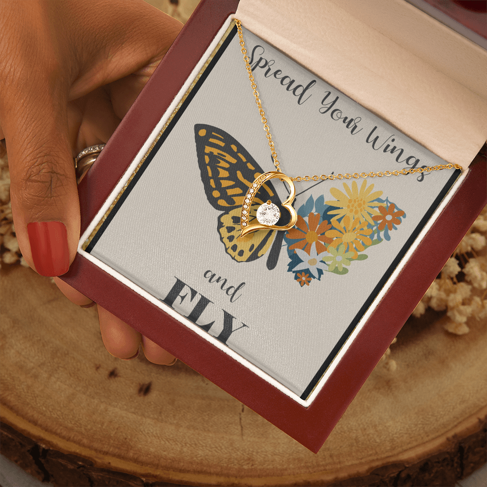 Spread Your Wings and Fly Forever Love Necklace with Gift Box