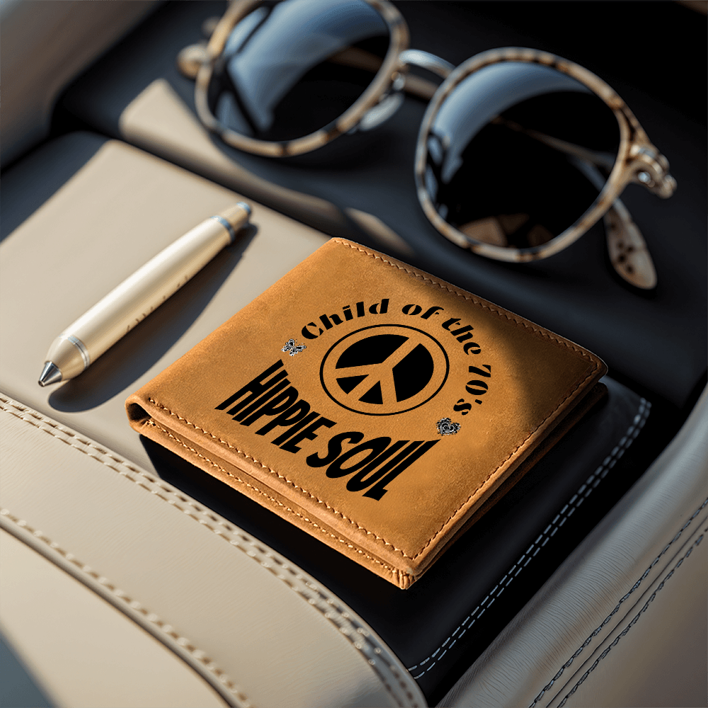 Child of the 70's Hippie Soul Graphic Leather Wallet