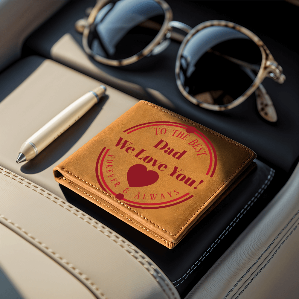 To the Best Dad We Love You Graphic Leather Wallet