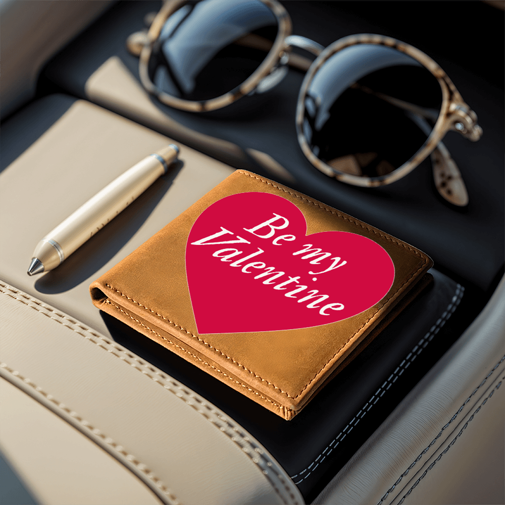 Be My Valentine Red Heart Graphic Leather Wallet