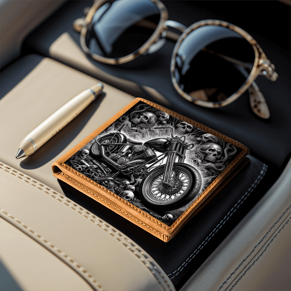 Gothic Motorcycle Genuine Leather Wallet
