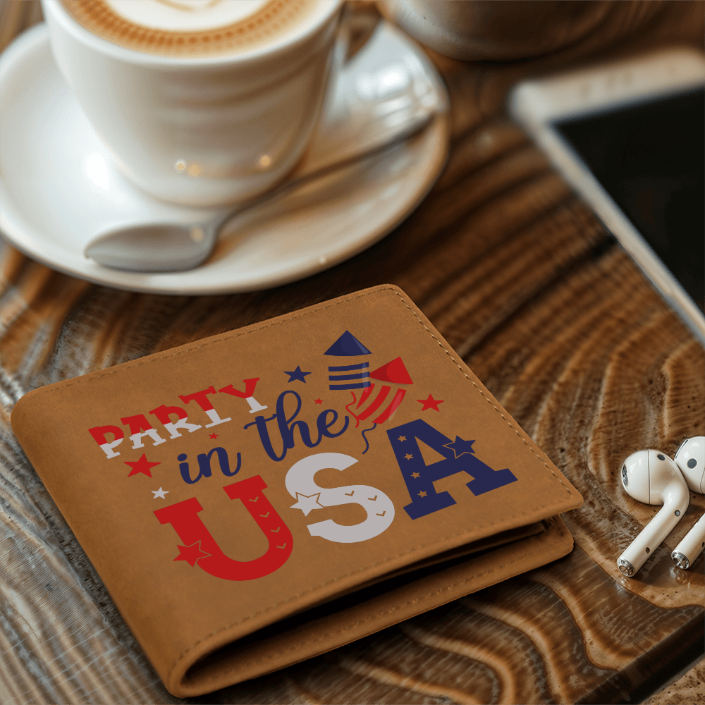 Party in the USA Genuine Leather Graphic Wallet