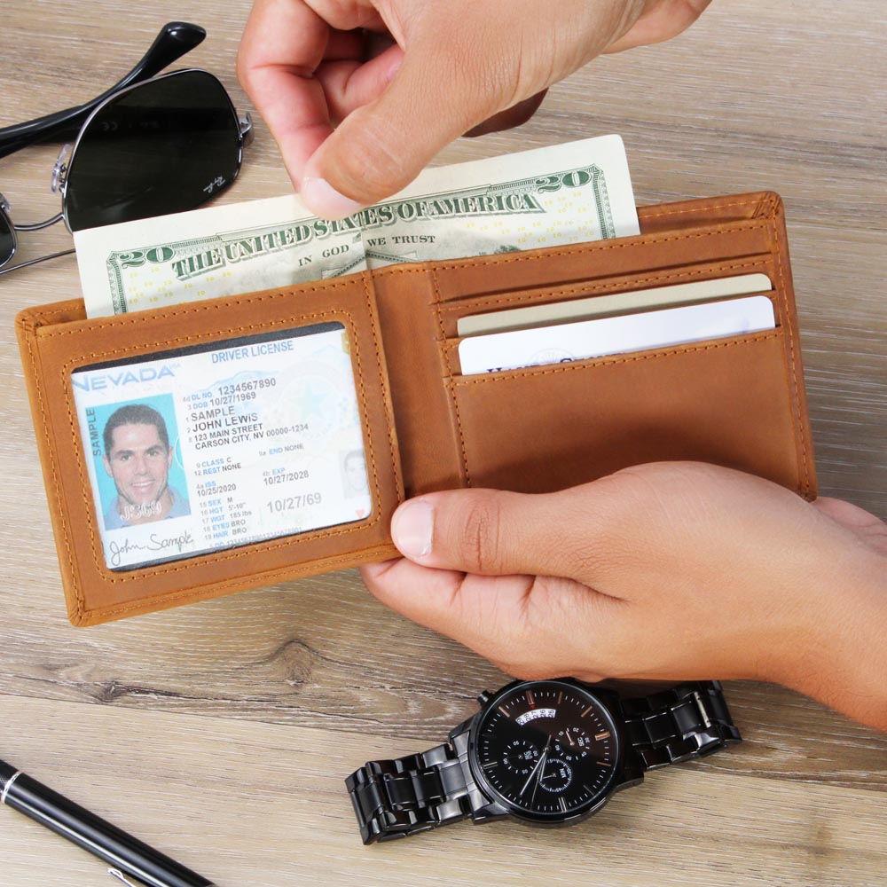 God Bless America Bald Eagle Genuine Leather Wallet