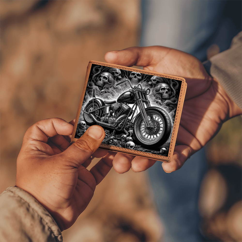 Gothic Motorcycle Genuine Leather Wallet