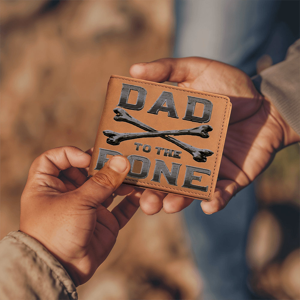 Dad to the Bone Brown Leather Graphic Wallet