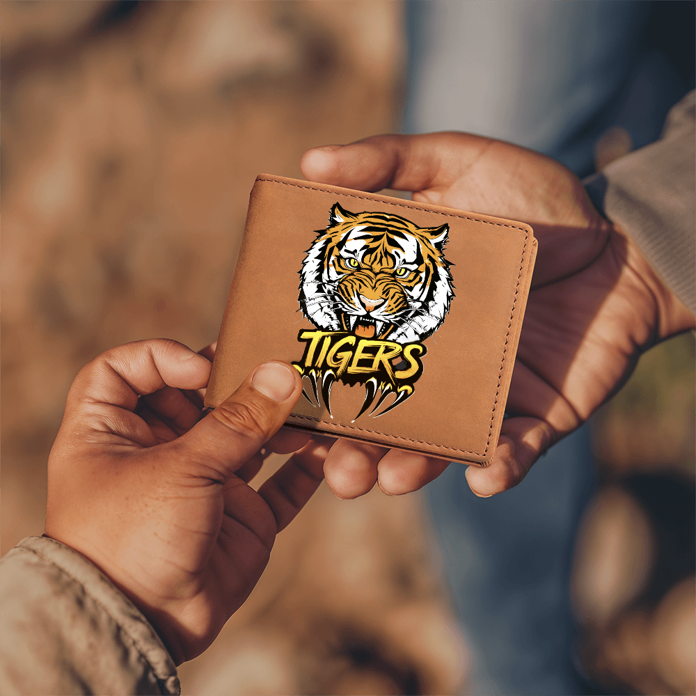 Ferocious Tiger Team Sports Graphic Leather Wallet