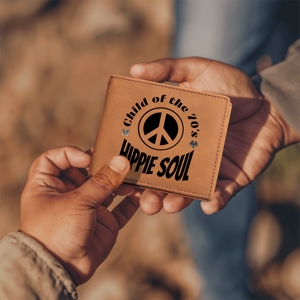 Child of the 70's Hippie Soul Graphic Leather Wallet