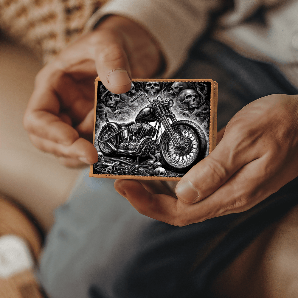 Gothic Motorcycle Genuine Leather Wallet