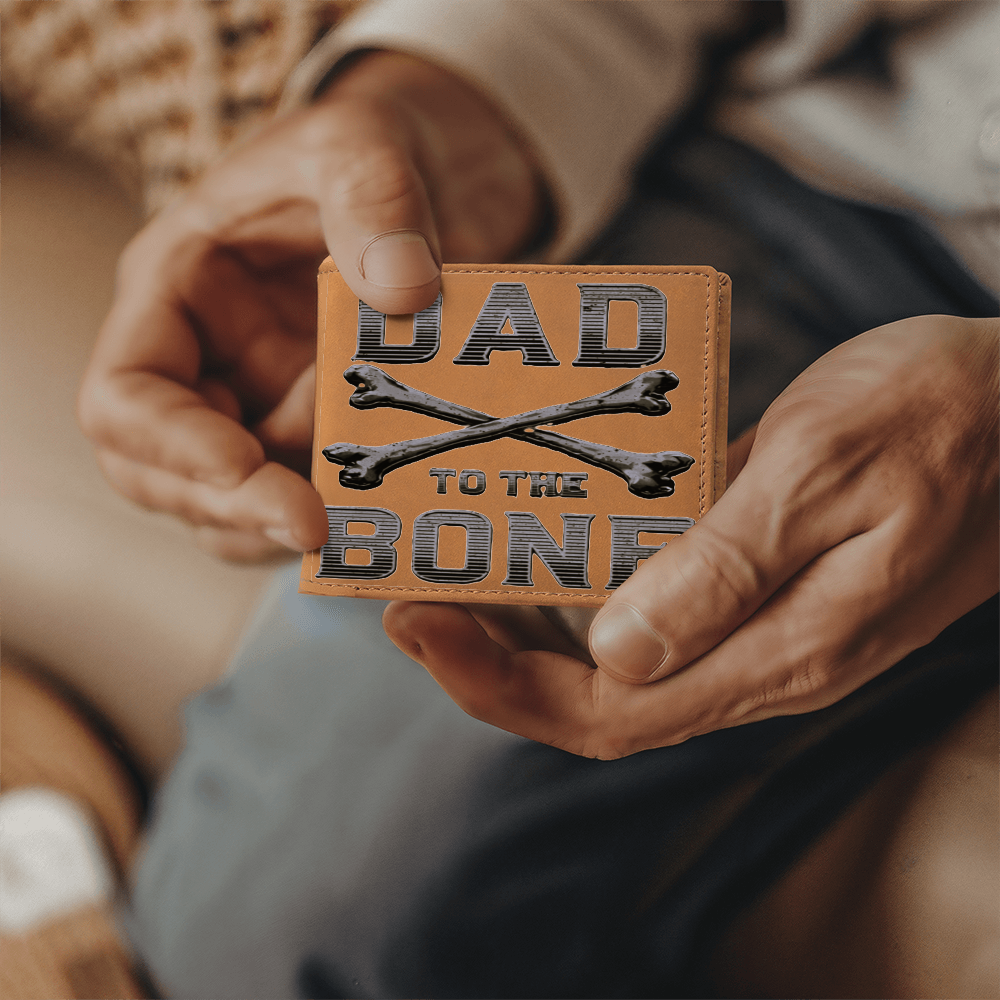 Dad to the Bone Brown Leather Graphic Wallet