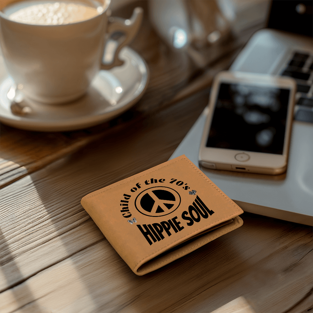 Child of the 70's Hippie Soul Graphic Leather Wallet