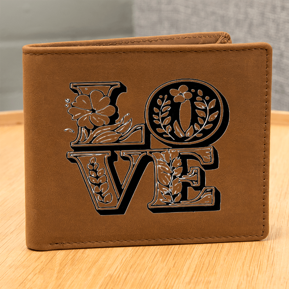 With Love Graphic Genuine Leather Wallet