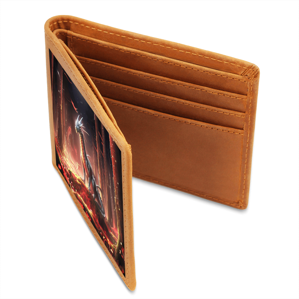 Men's Fiery Dragon Bifold Graphic Leather Wallet