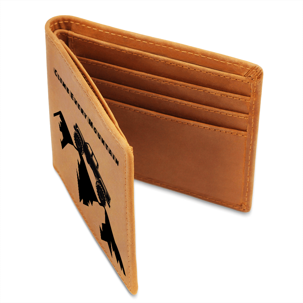 Climb Every Mountain Monster Truck Graphic Leather Wallet