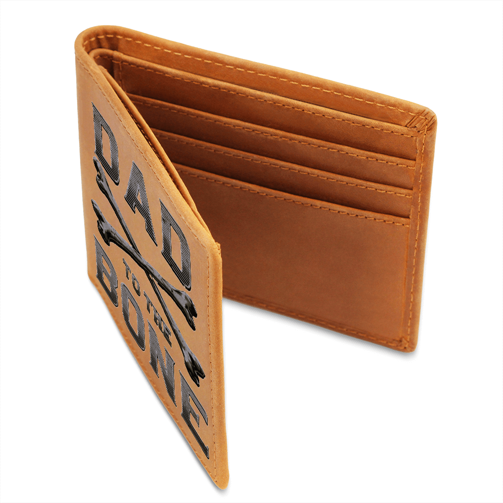 Dad to the Bone Brown Leather Graphic Wallet