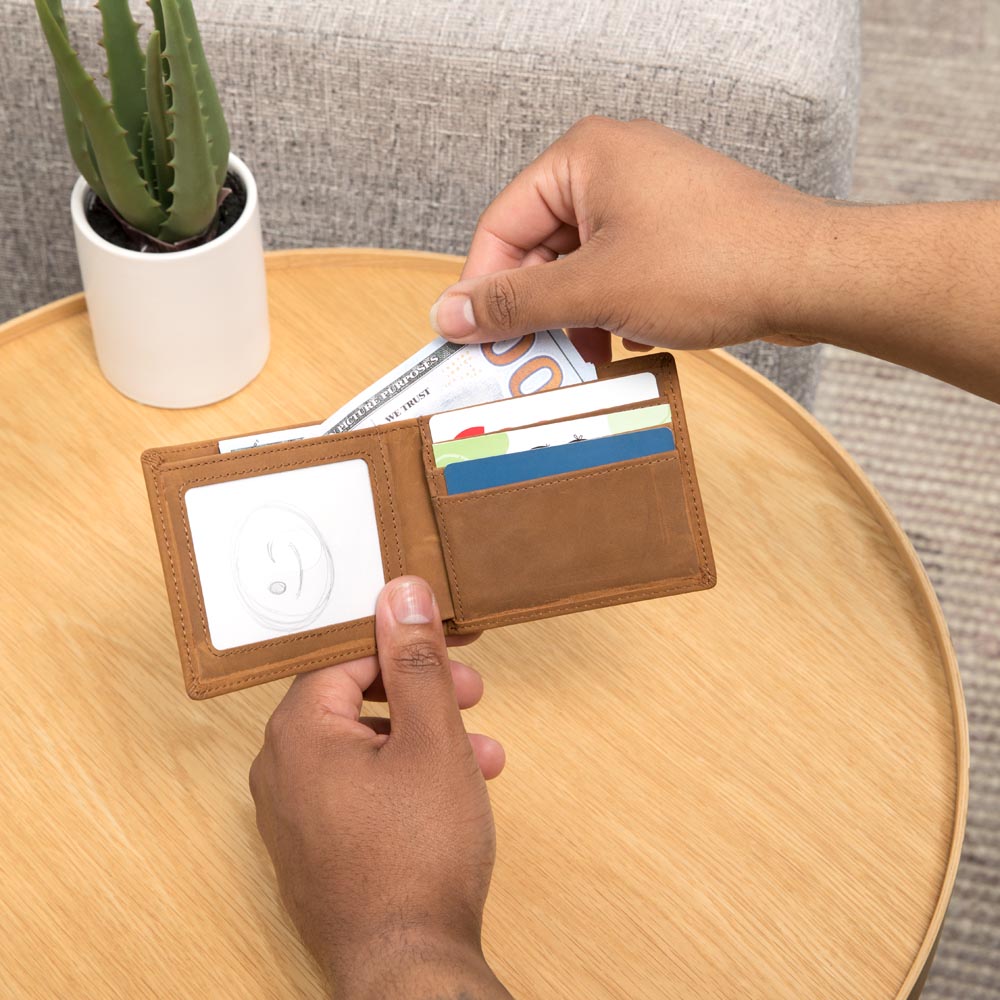 Happy Father's Day Card & Cake Graphic Leather Wallet