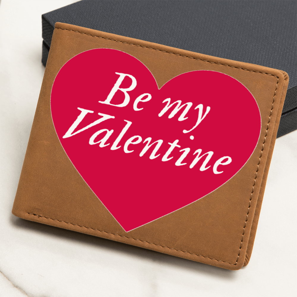 Be My Valentine Red Heart Graphic Leather Wallet