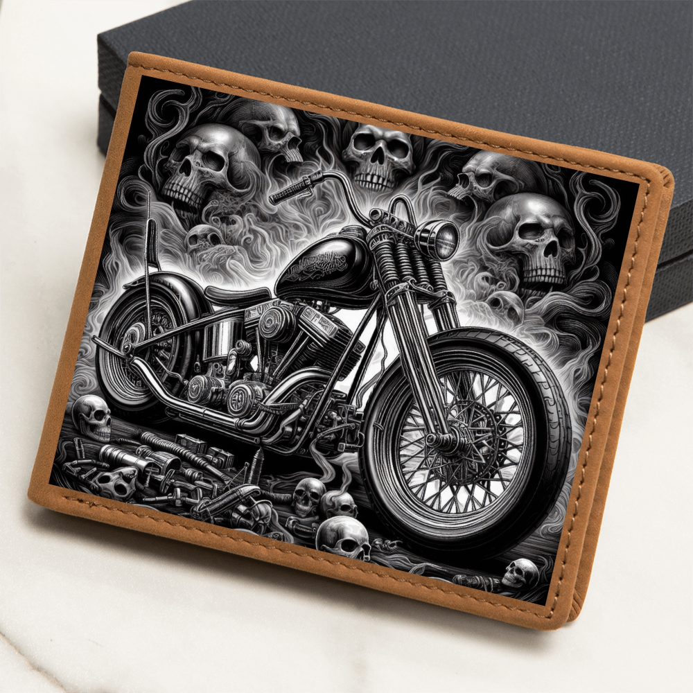 Gothic Motorcycle Genuine Leather Wallet