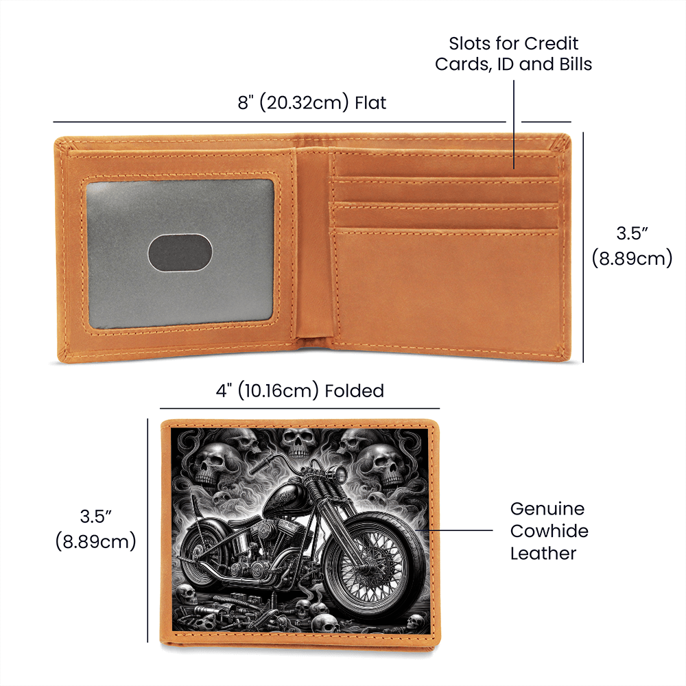 Gothic Motorcycle Genuine Leather Wallet
