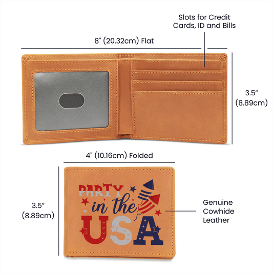 Party in the USA Genuine Leather Graphic Wallet