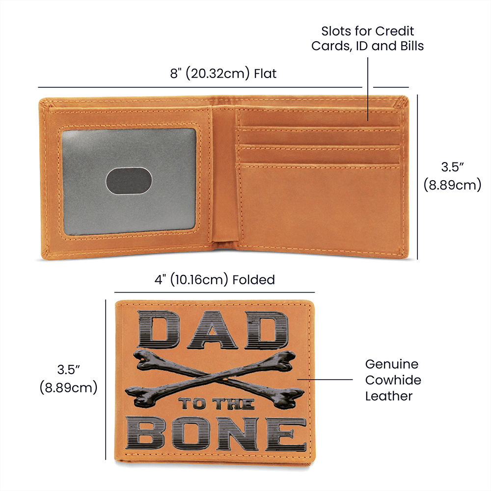 Dad to the Bone Brown Leather Graphic Wallet