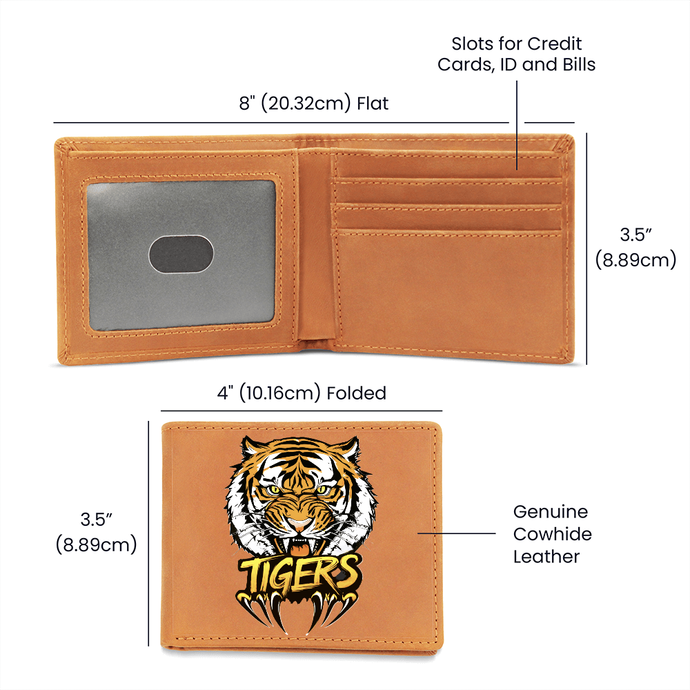 Ferocious Tiger Team Sports Graphic Leather Wallet
