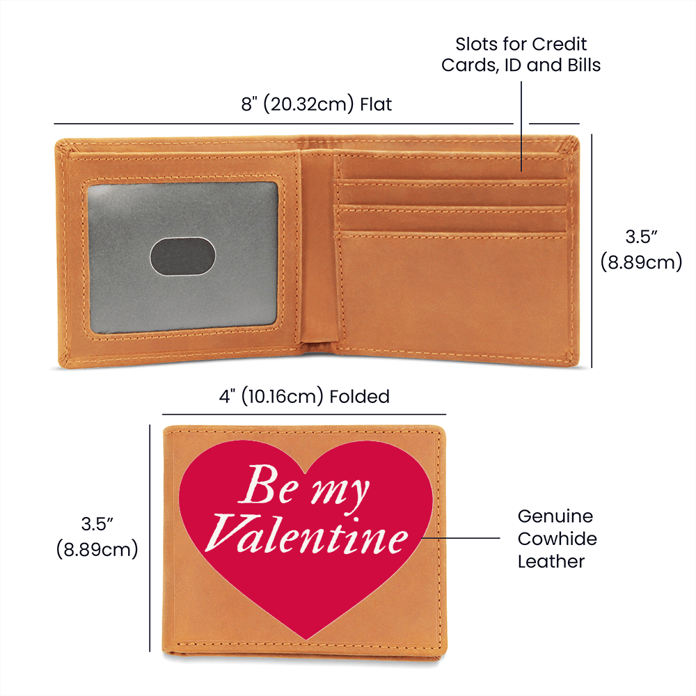 Be My Valentine Red Heart Graphic Leather Wallet