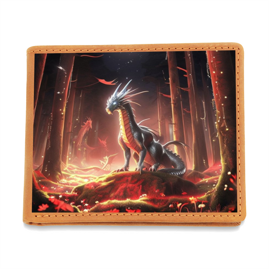 Men's Fiery Dragon Bifold Graphic Leather Wallet