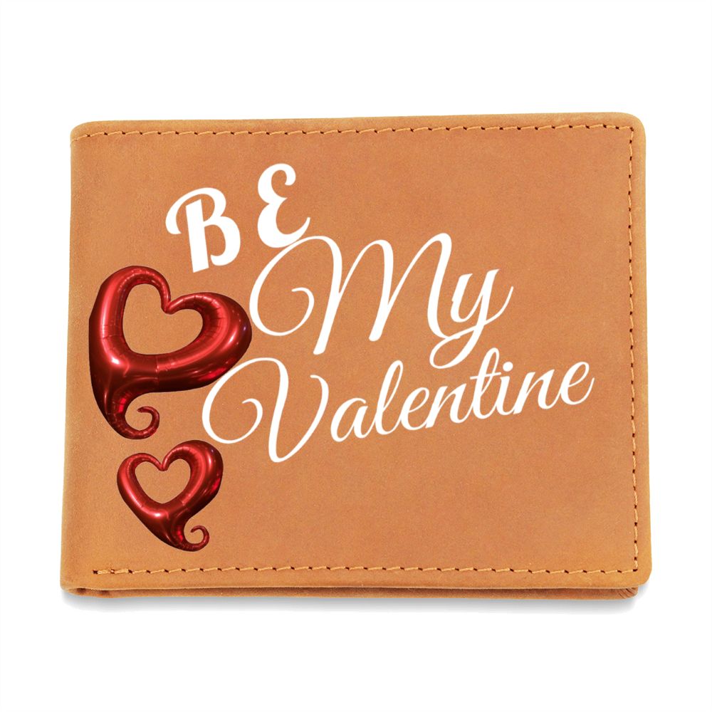 Be My Valentine Brown Leather Graphic Wallet